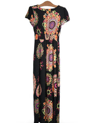 Rochie - Desigual neagră multicoloră cu imprimeu ornamental – XXL – Femei - spate