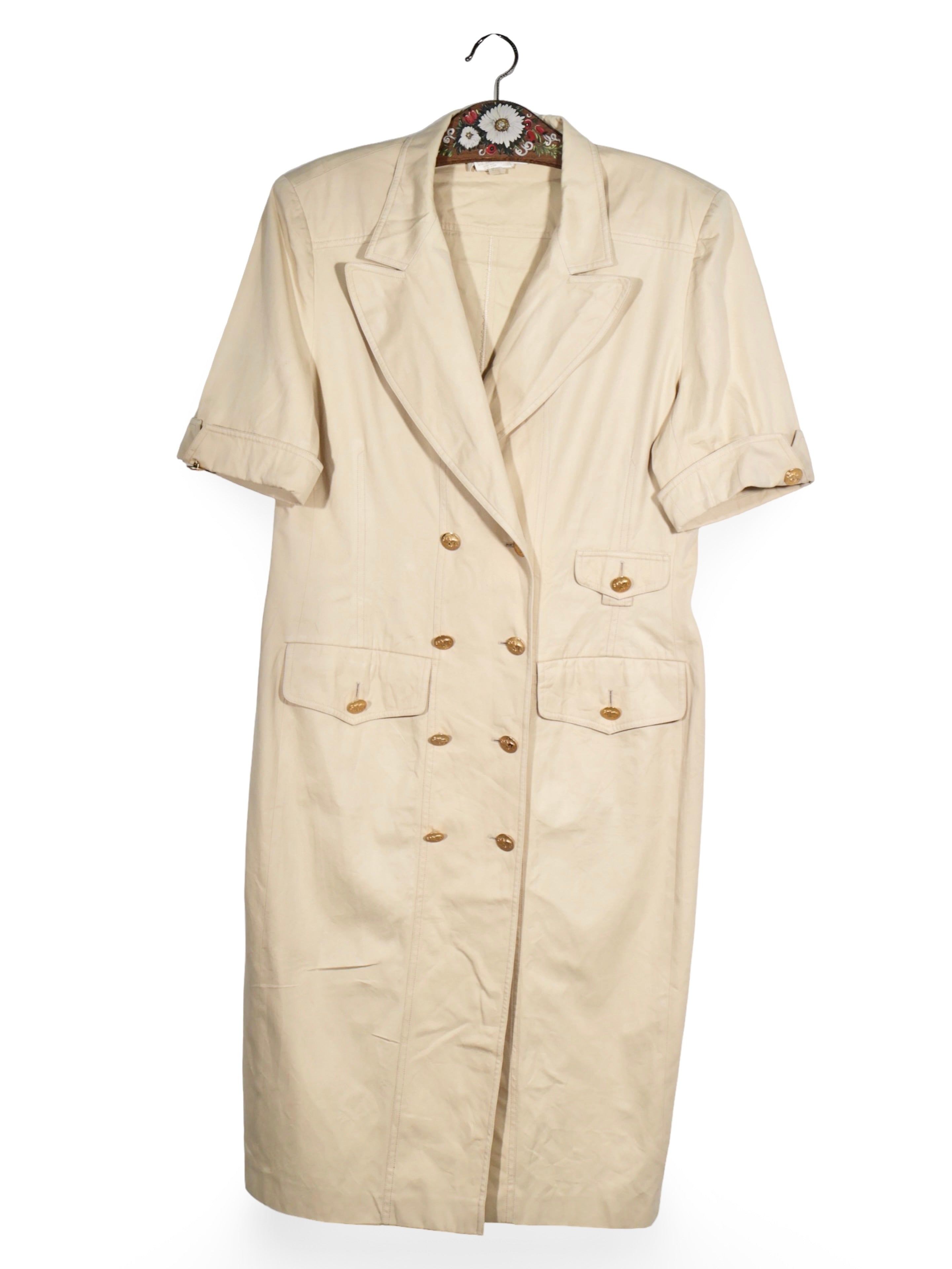 Rochie - Escada rochie-safari bej din bumbac – L – Femei - fata