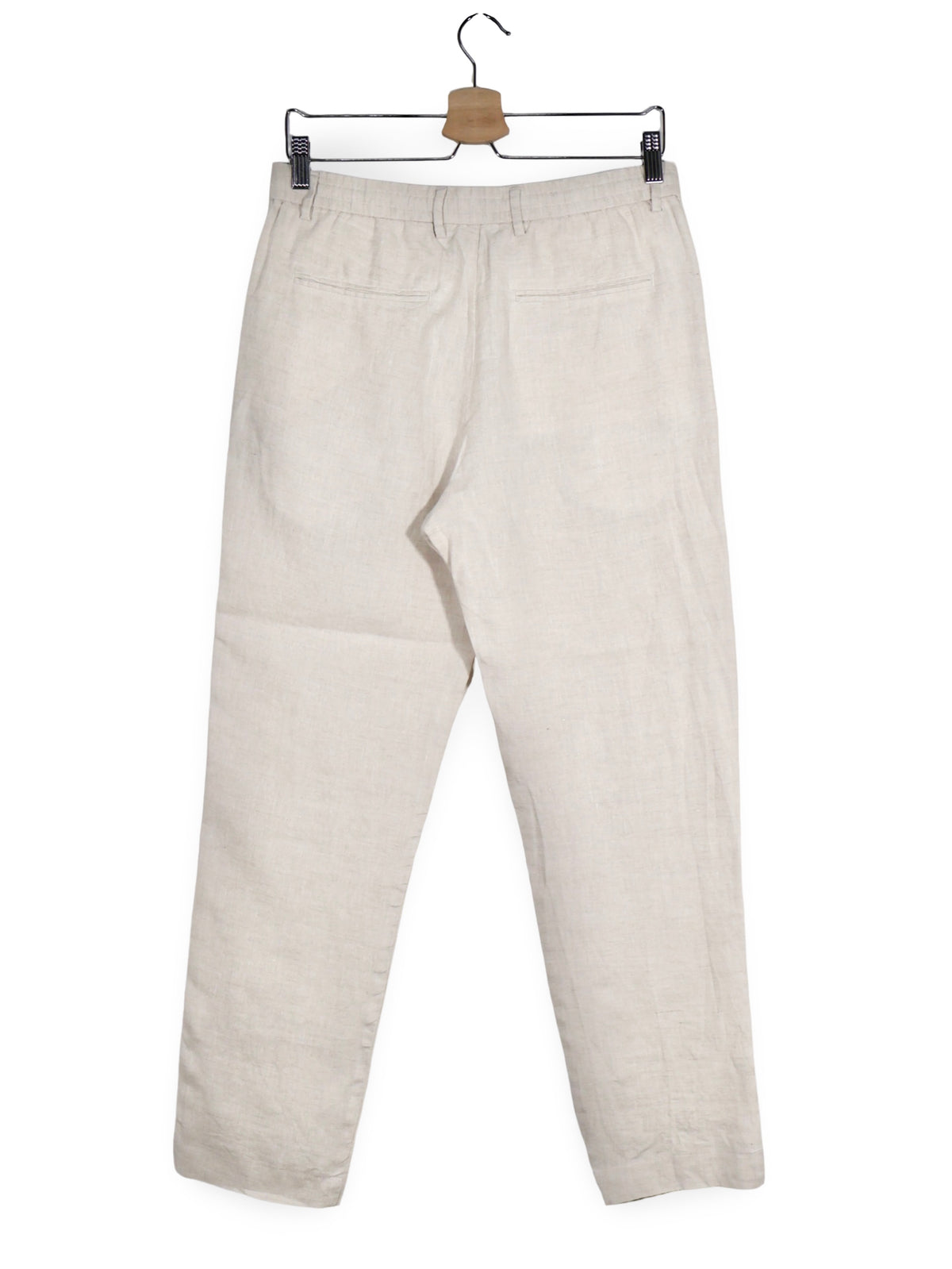 Pantaloni Zara din in crem cu croială dreaptă – S – Bărbați - imagine 3