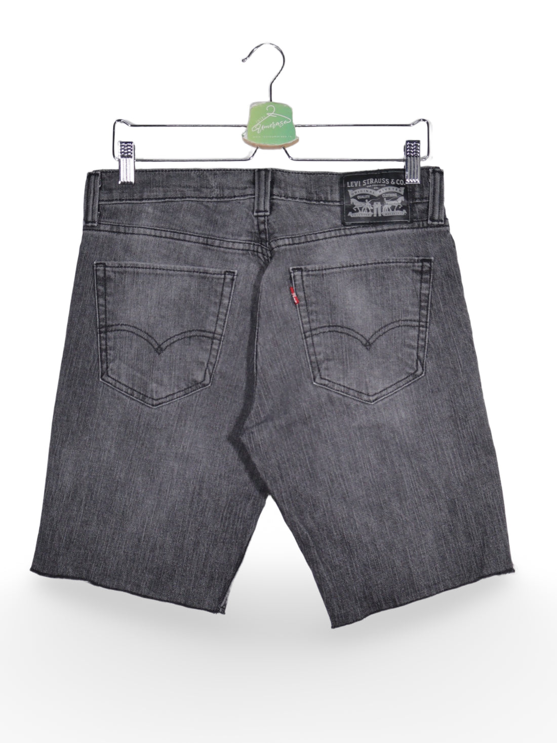 Blugi scurți denim gri inchis cu croiala dreapta – Levi's – S – Bărbați - spate
