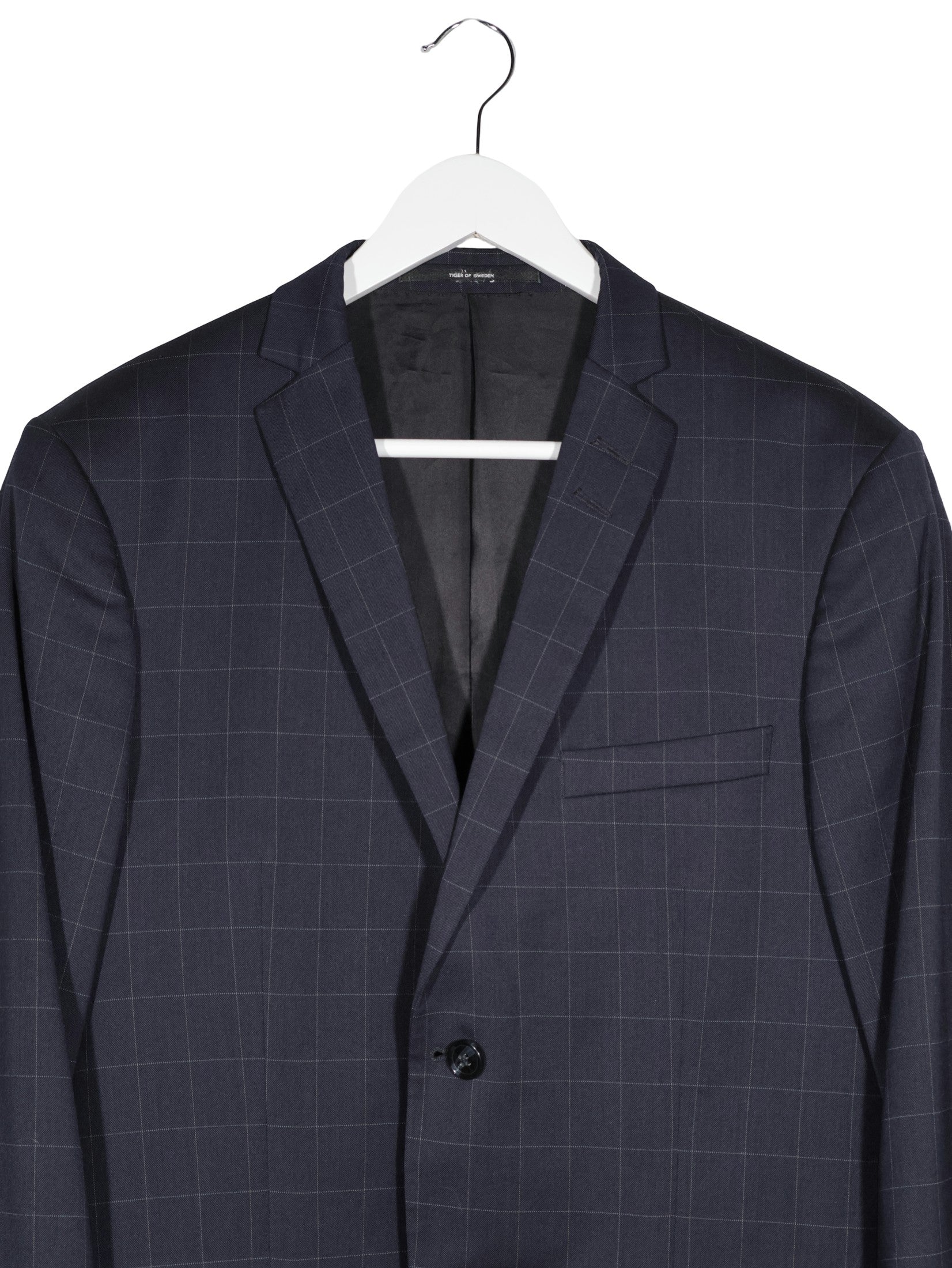 Sacou Tiger of Sweden bleumarin mărime L detaliu material și croială second-hand premium