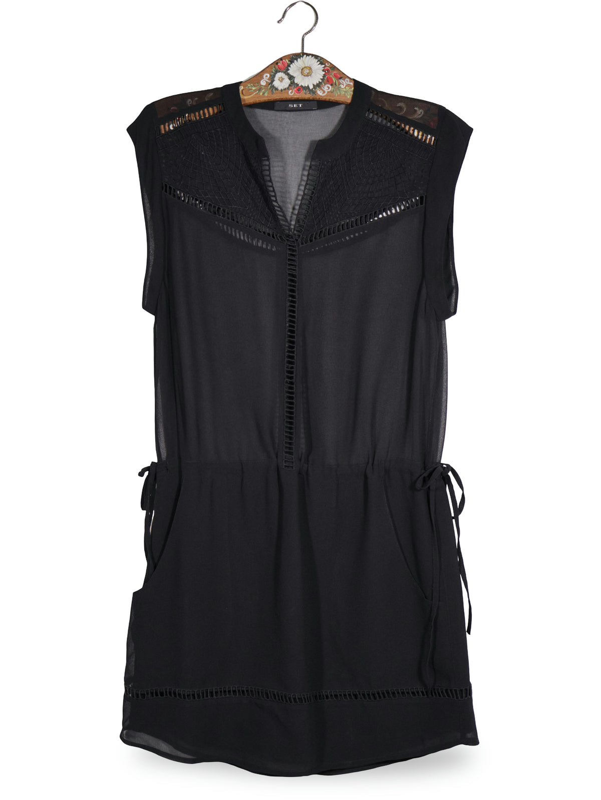 Rochie SET negru mărime M vedere din față second-hand premium