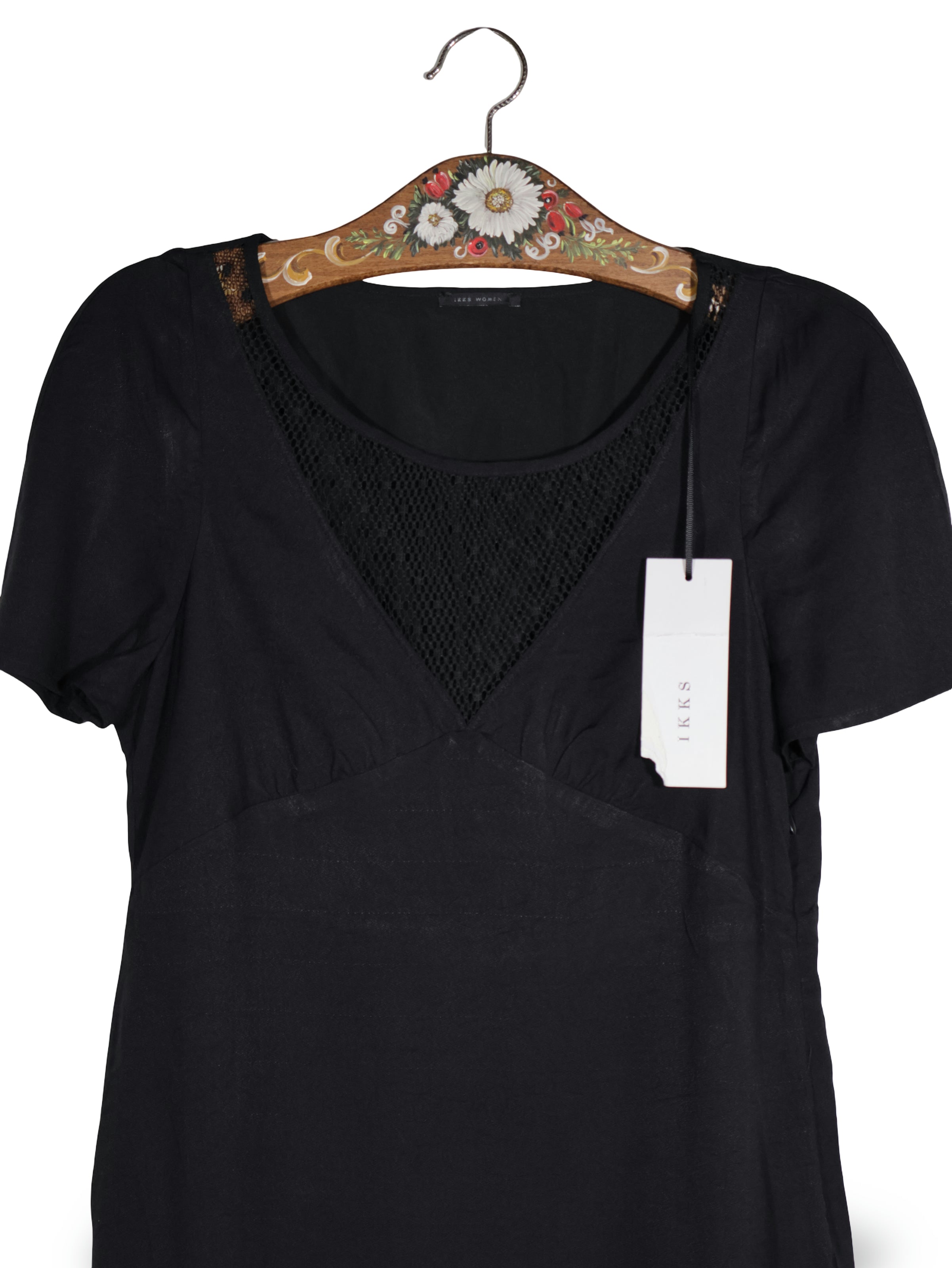 Rochie IKKS negru mărime S detaliu material și croială second-hand premium