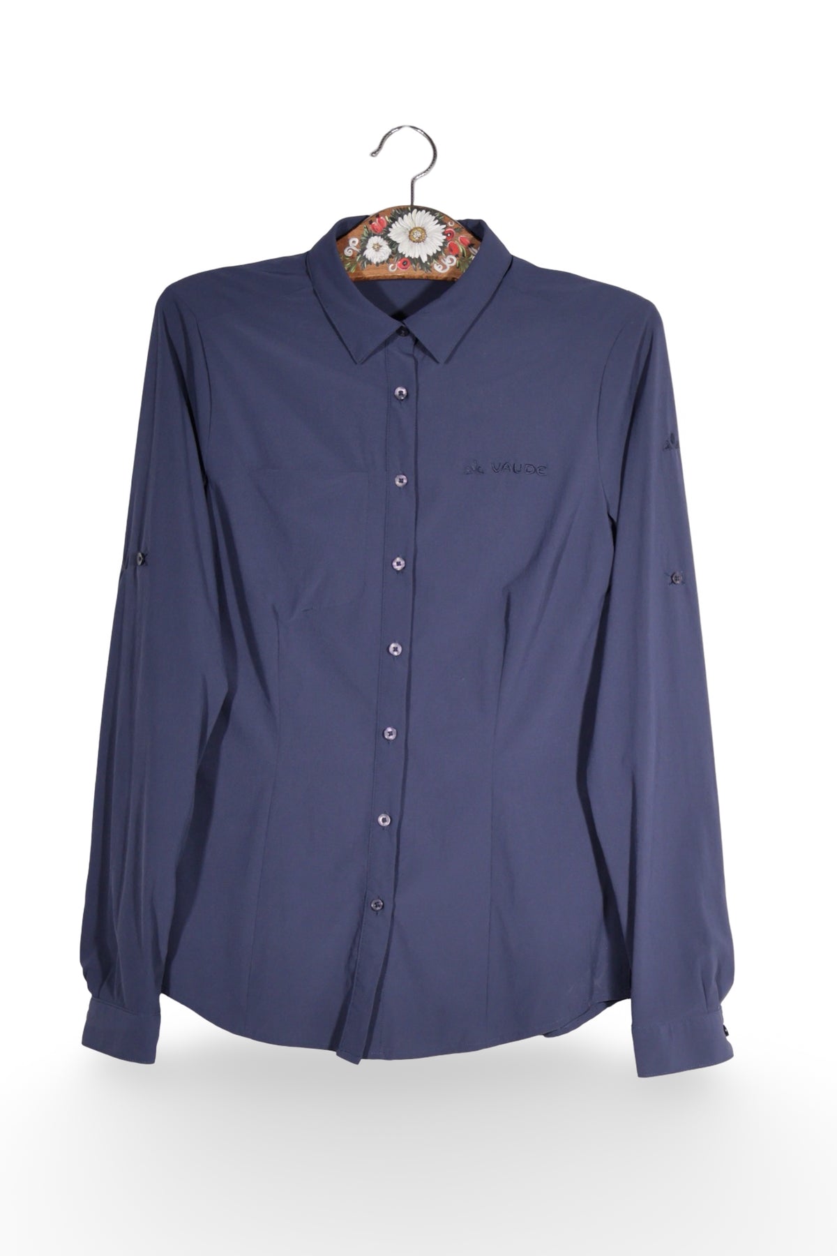 Cămașă - Vaude cămașă bleumarin cu croială lejeră – XS – Femei - fata
