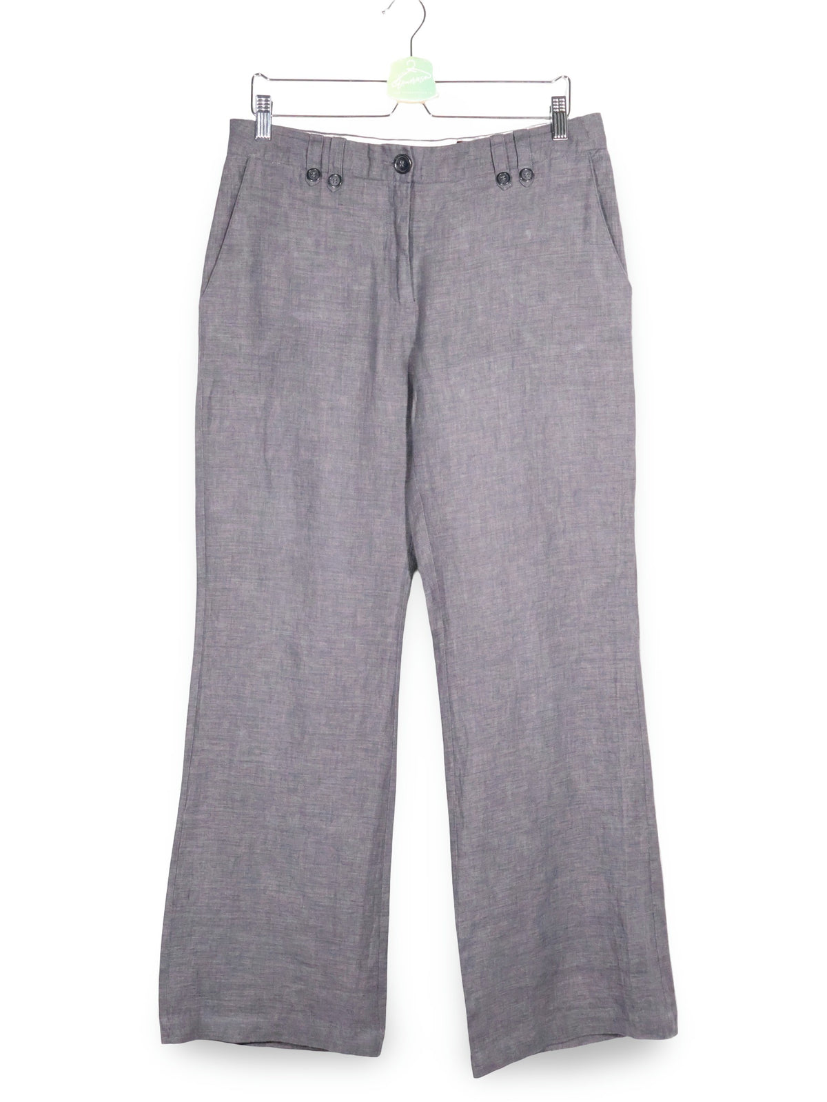 Pantaloni H&M gri mărime L vedere din față second-hand premium