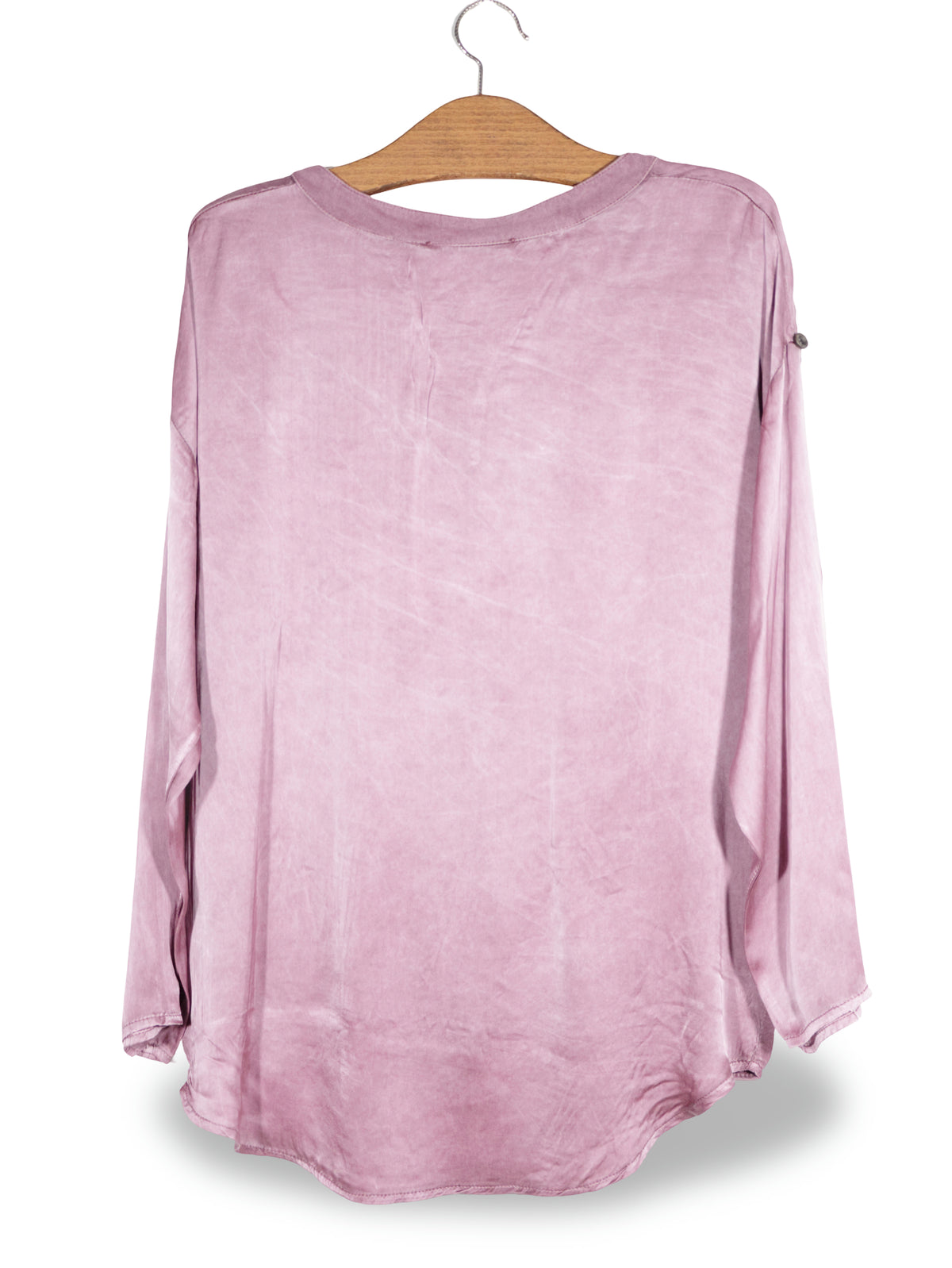Bluza iSilk mov prăfuit mărime S vedere din spate second-hand premium
