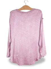 Bluza iSilk mov prăfuit mărime S vedere din spate second-hand premium