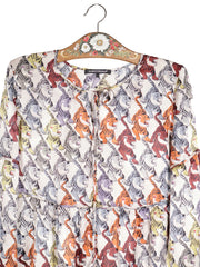 Bluza Luisa Cerano multicolor pe fond deschis mărime M detaliu material și croială second-hand premium