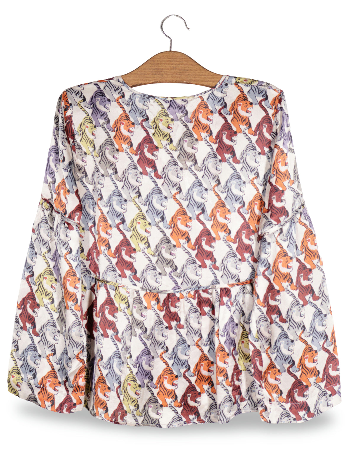 Bluza Luisa Cerano multicolor pe fond deschis mărime M vedere din spate second-hand premium
