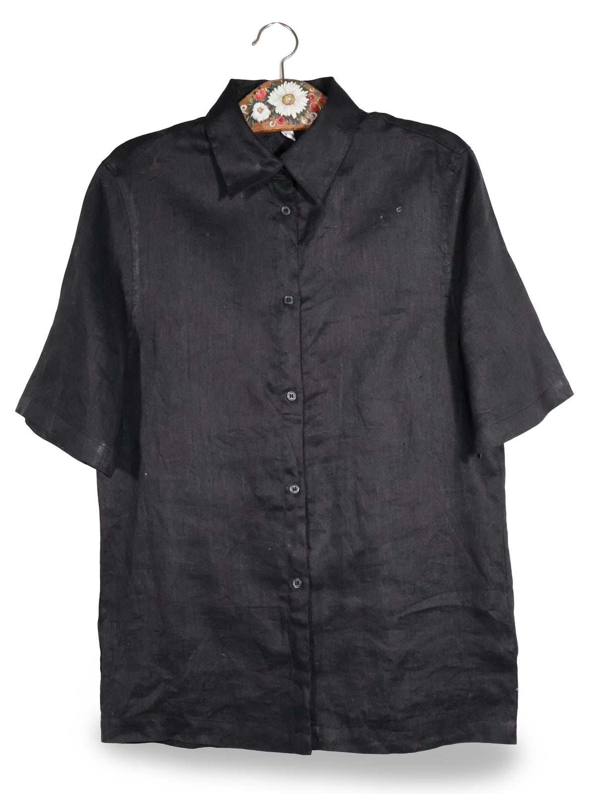 Camasa H&M negru mărime XS vedere din față second-hand premium