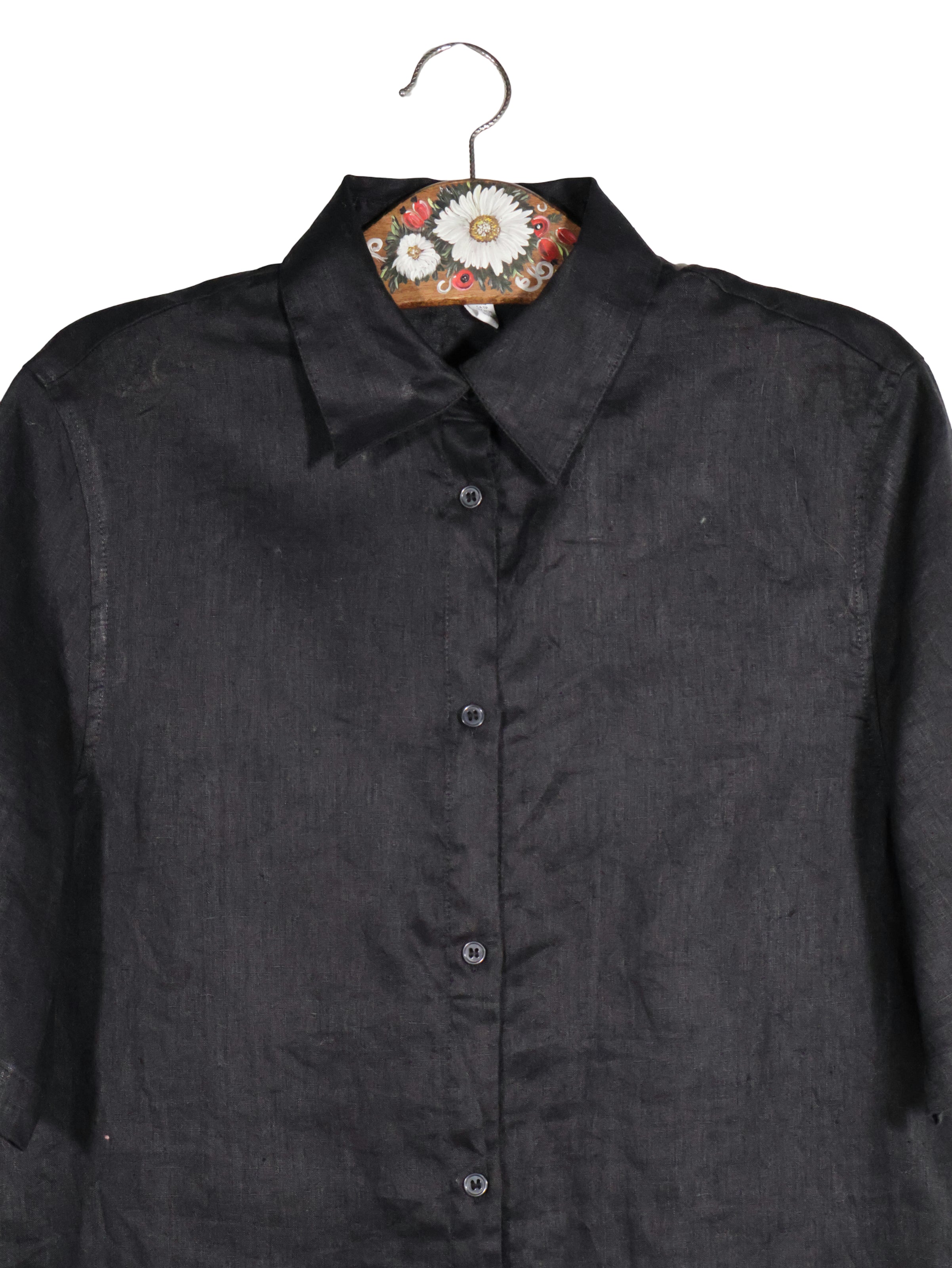 Camasa H&M negru mărime XS detaliu material și croială second-hand premium
