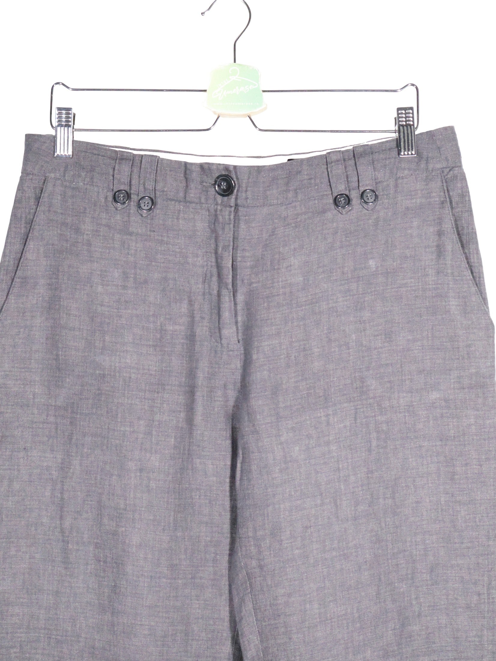 Pantaloni H&M gri mărime L detaliu material și croială second-hand premium