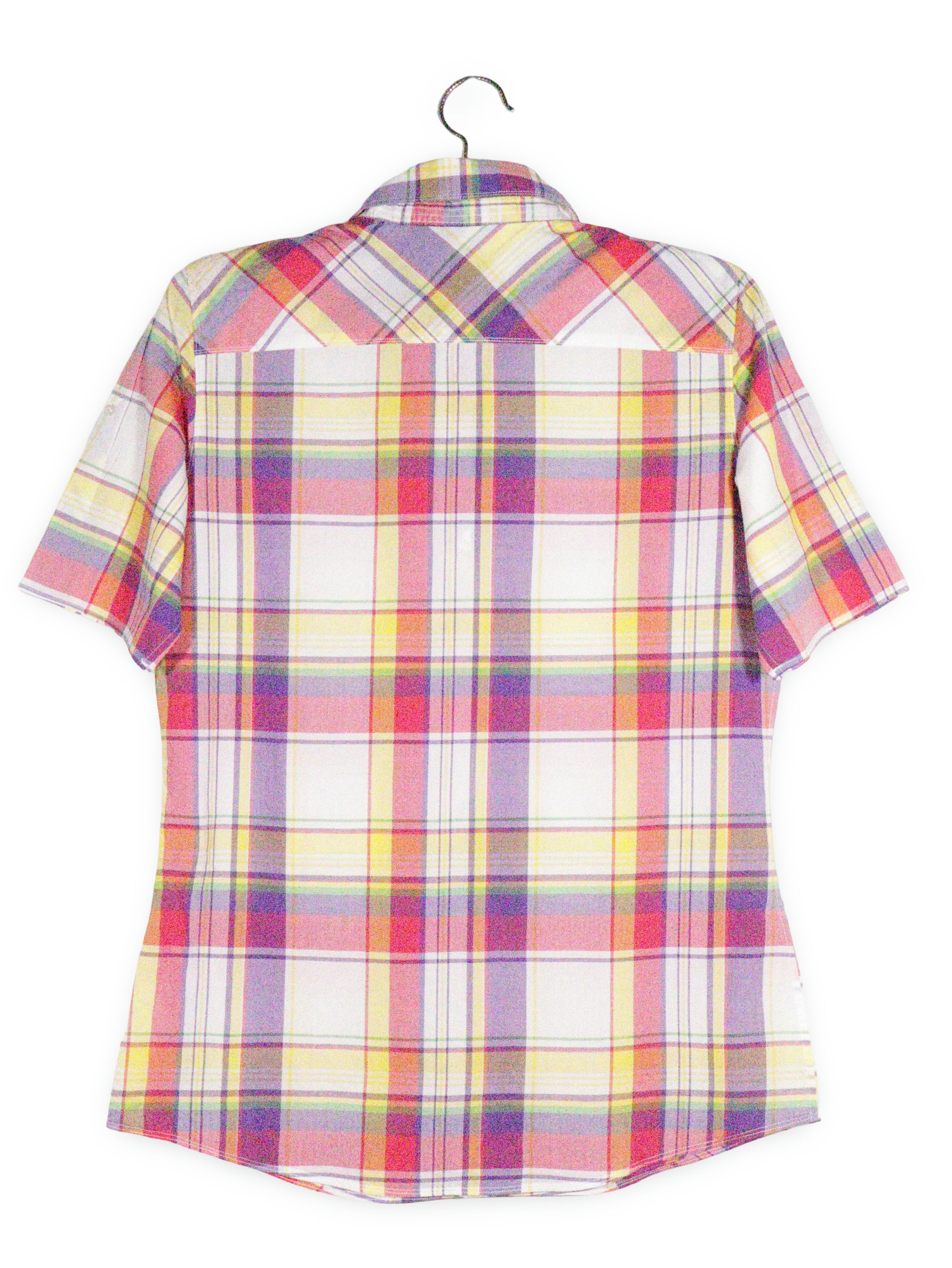 Camasa Tommy Hilfiger alb, roz, mov, galben, verde mărime S vedere din spate second-hand premium