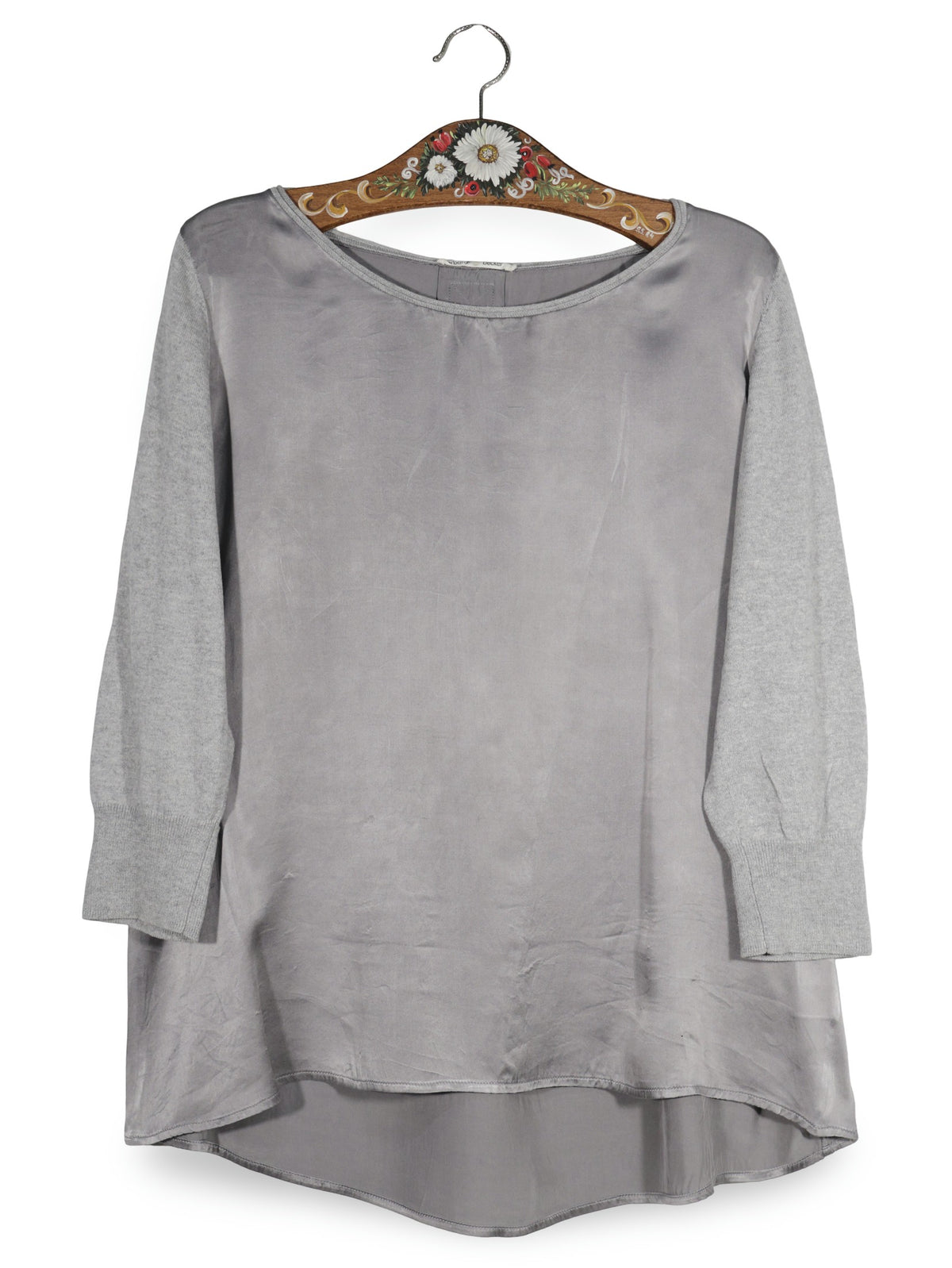 Bluza Barbara Becker gri mărime M vedere din față second-hand premium