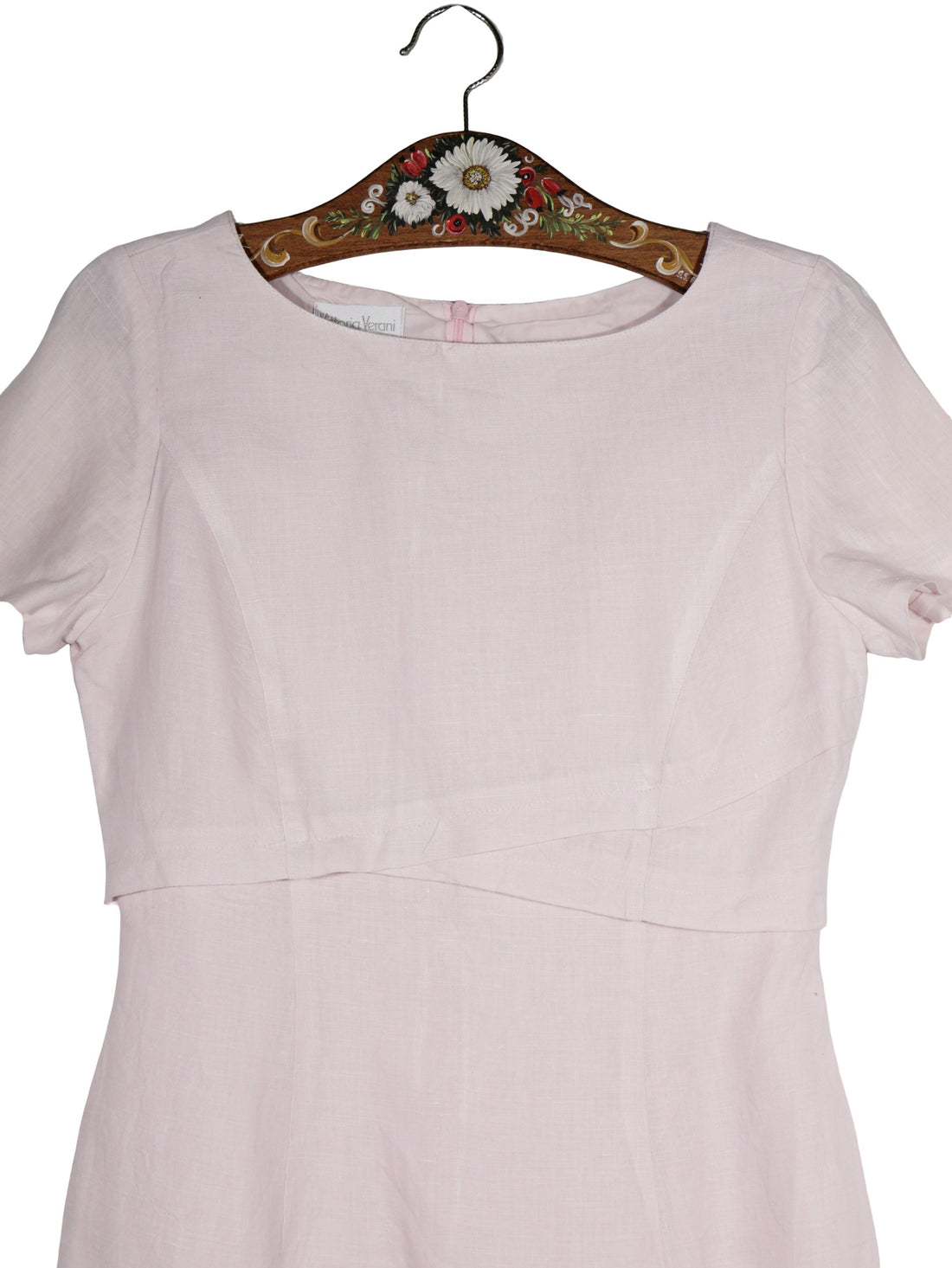 Rochie Victoria Veni roz pudrat mărime M detaliu material și croială second-hand premium