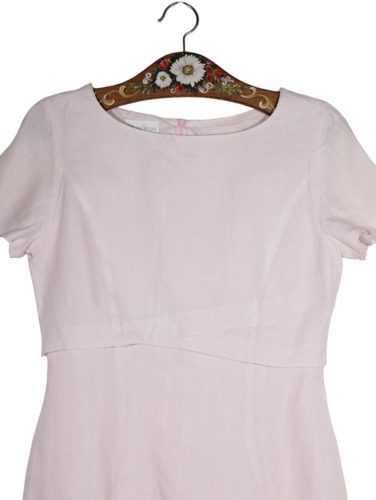 Rochie Victoria Veni roz pudrat mărime M detaliu material și croială second-hand premium