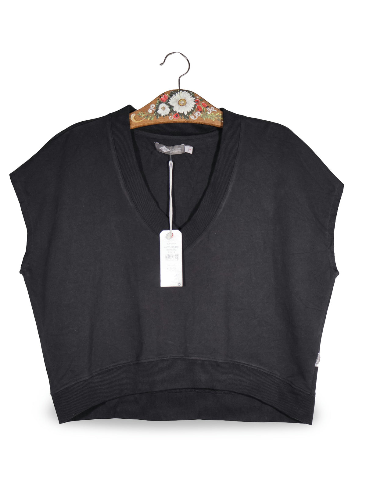 Top Lee Cooper negru mărime S vedere din față second-hand premium
