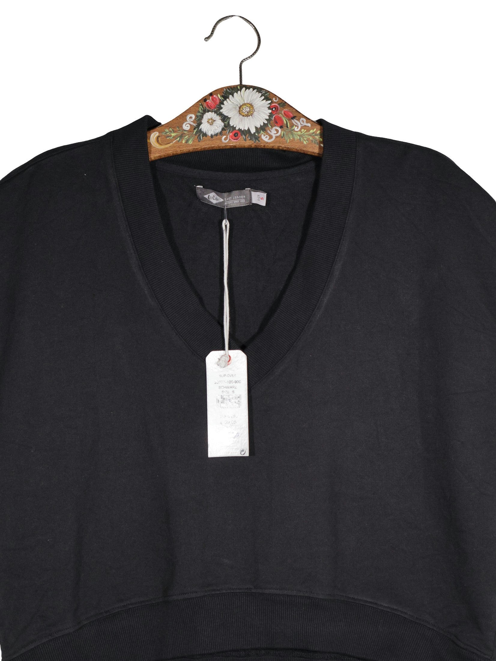 Top Lee Cooper negru mărime S detaliu material și croială second-hand premium