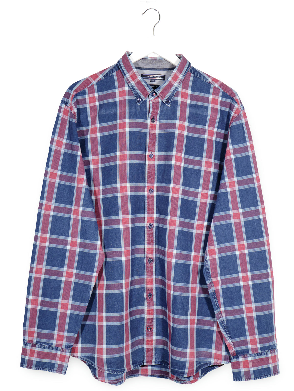 Camasa Tommy Hilfiger albastru, rosu, alb mărime XXL vedere din față second-hand premium