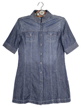 Rochie Bogner Jeans albastru denim mărime S vedere din față second-hand premium