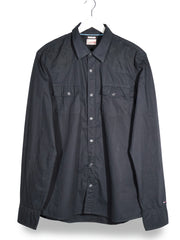 Camasa Tommy Hilfiger Denim negru mărime L vedere din față second-hand premium