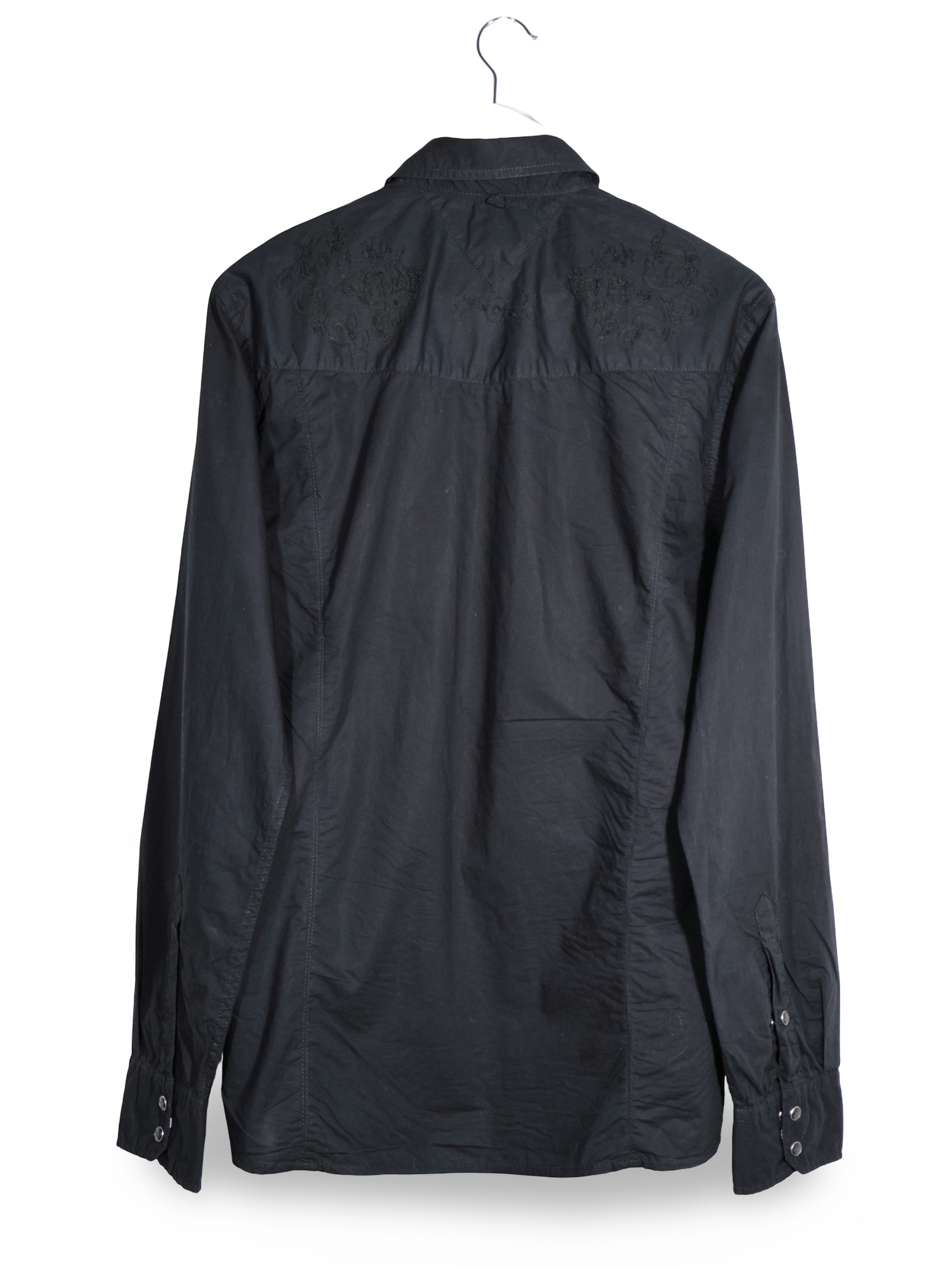 Camasa Tommy Hilfiger Denim negru mărime L vedere din spate second-hand premium