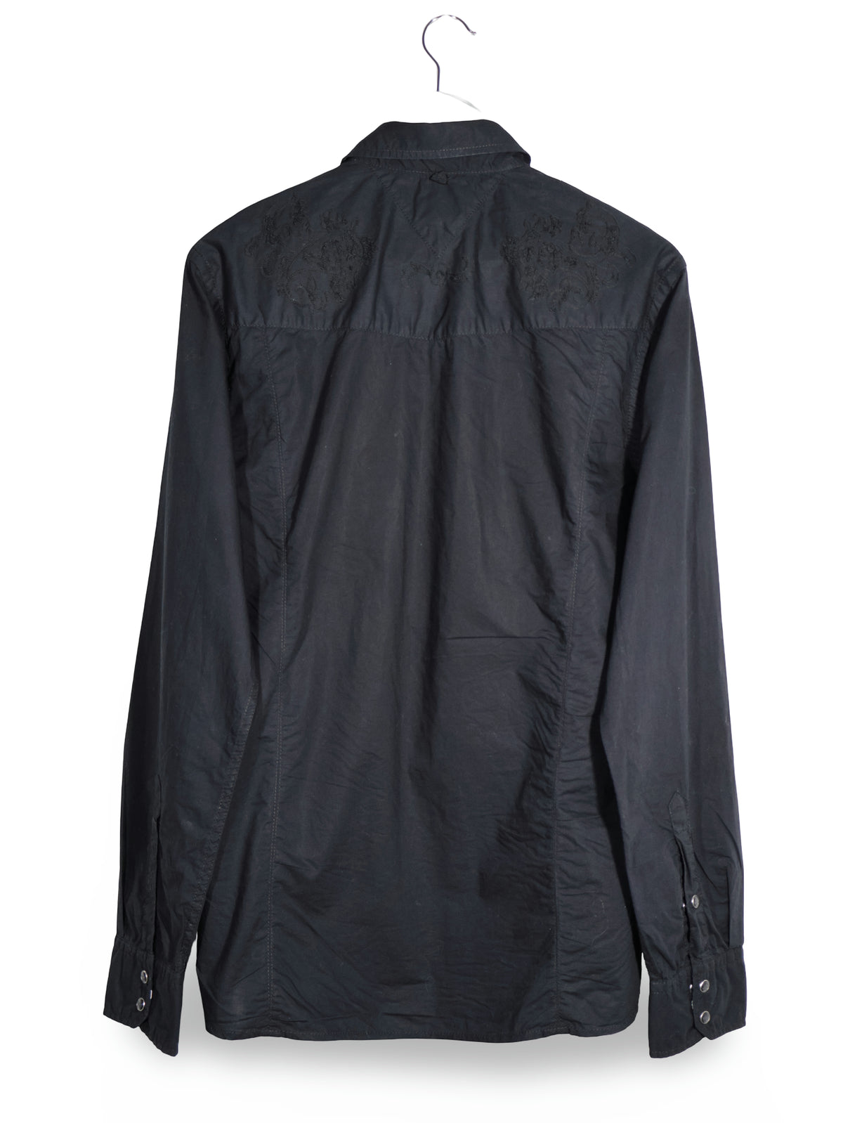 Camasa Tommy Hilfiger Denim negru mărime L vedere din spate second-hand premium
