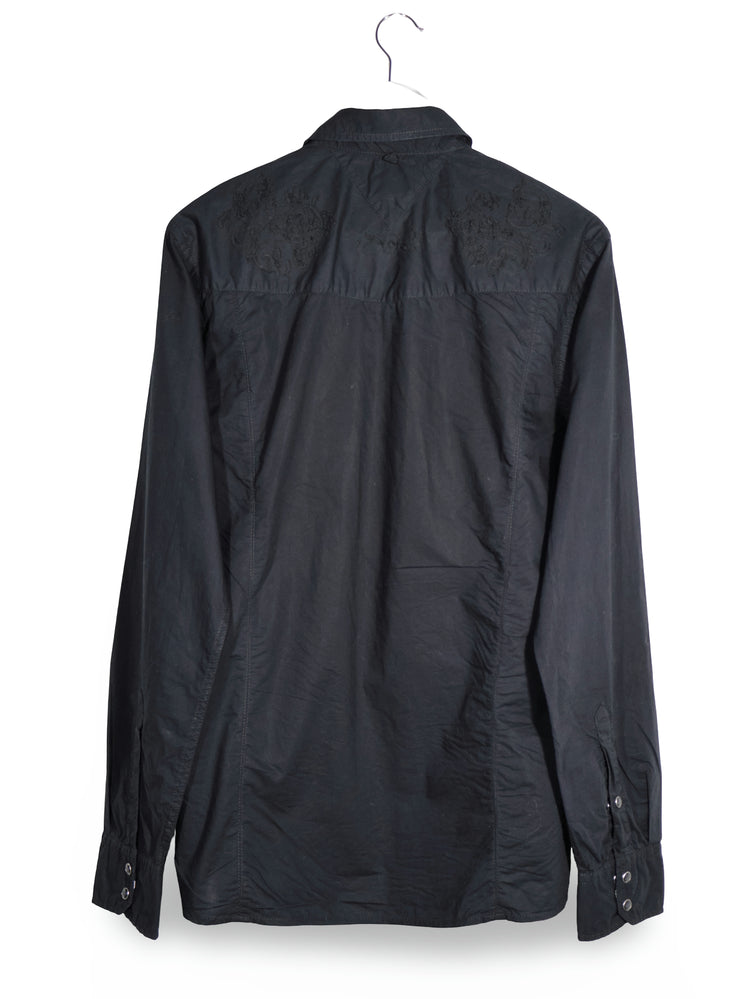 Camasa Tommy Hilfiger Denim negru mărime L vedere din spate second-hand premium