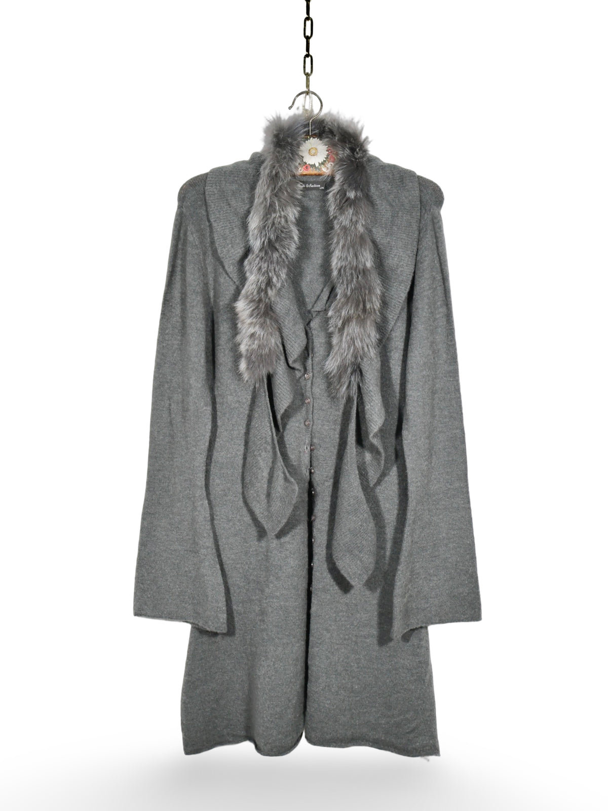 Cardigan lung (lana&mohair&cashmir) - marimea L/XL - Femei