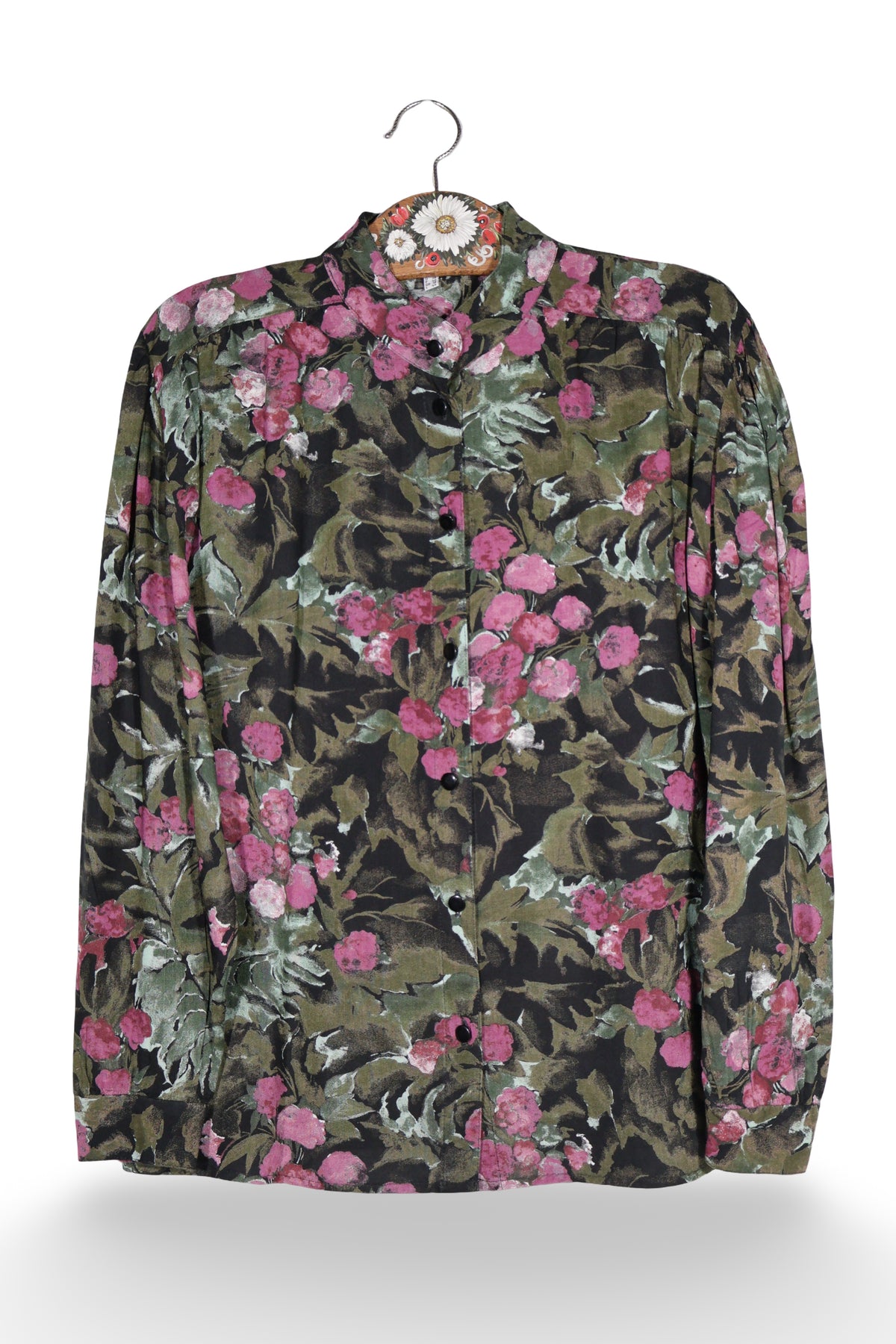 Cămașă Vintage din viscoză cu imprimeu floral – M – Femei