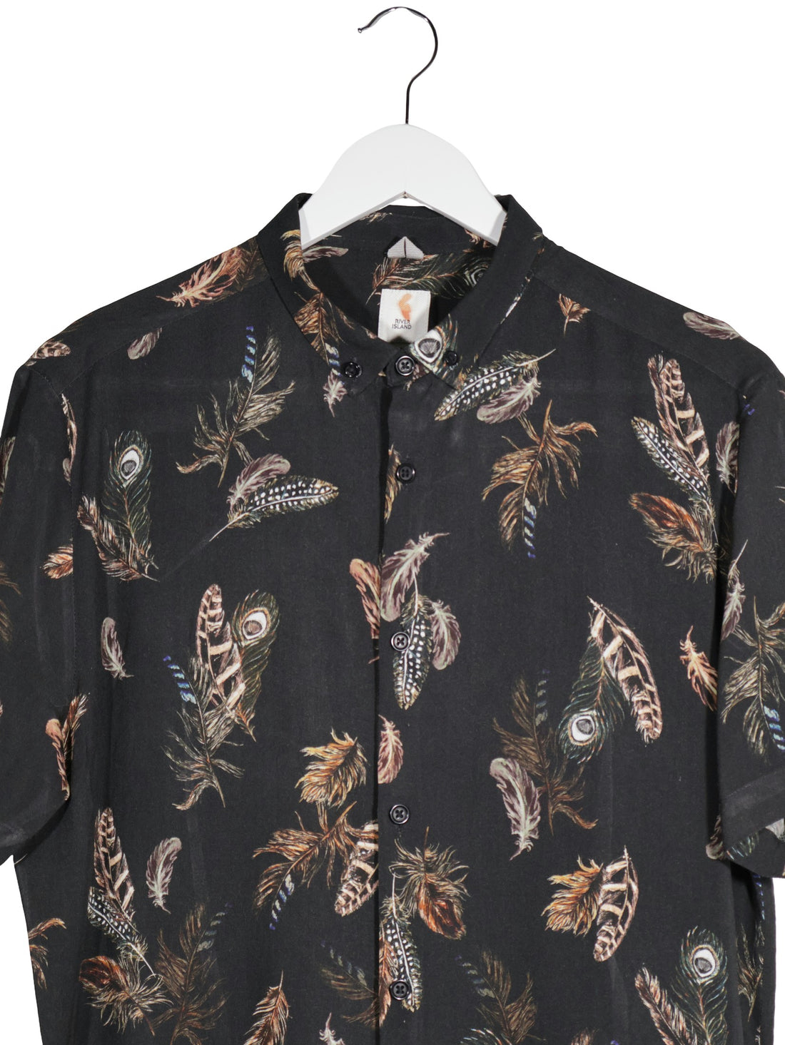 Camasa River Island negru mărime M detaliu material și croială second-hand premium