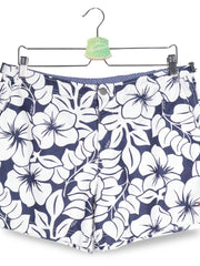 Pantaloni scurti Tommy Hilfiger alb / bleumarin mărime M detaliu material și croială second-hand premium