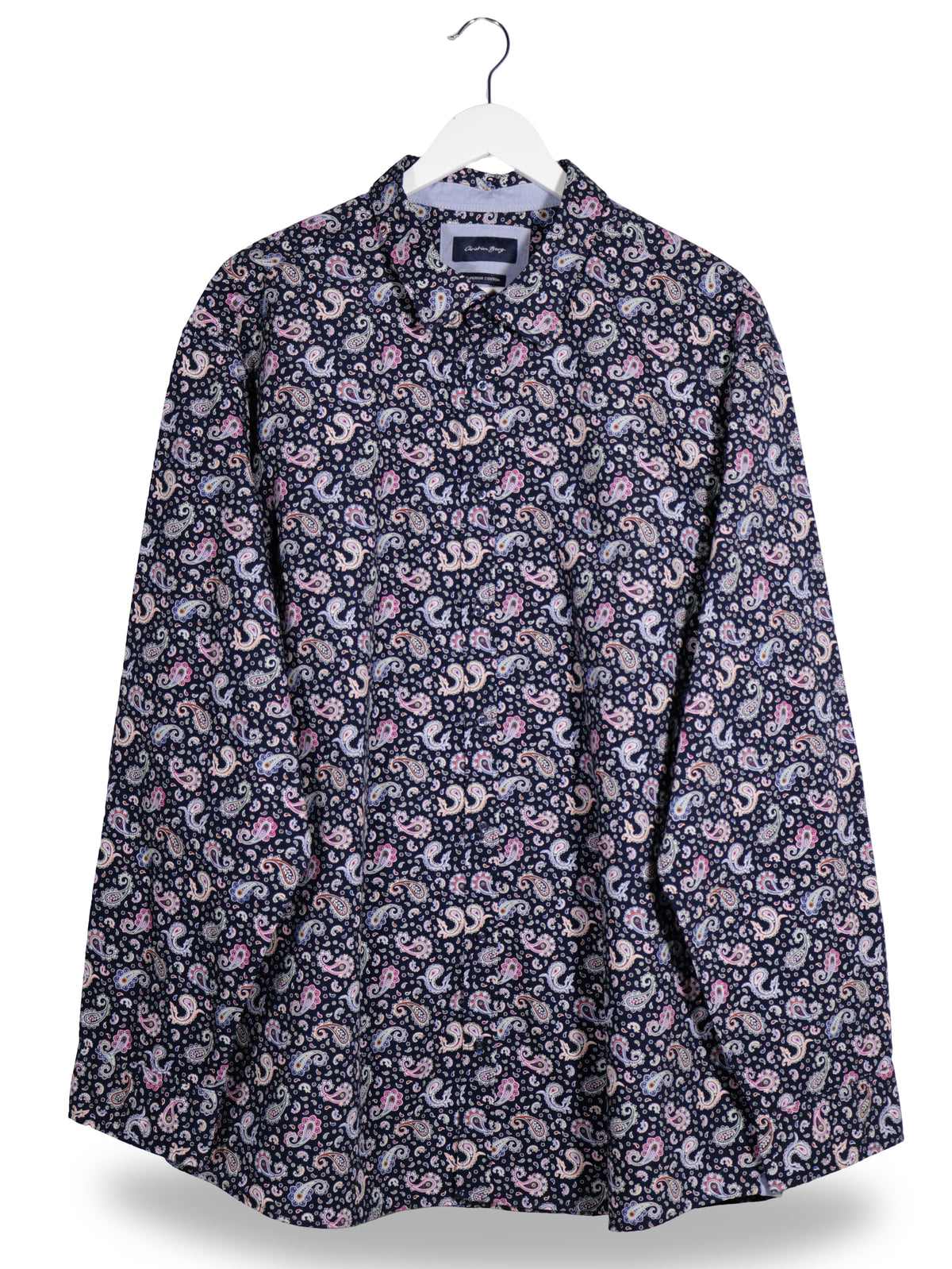 Camasa Christian Berg bleumarin cu imprimeu paisley multicolor mărime 3XL vedere din față second-hand premium