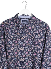 Camasa Christian Berg bleumarin cu imprimeu paisley multicolor mărime 3XL detaliu material și croială second-hand premium