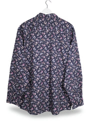 Camasa Christian Berg bleumarin cu imprimeu paisley multicolor mărime 3XL vedere din spate second-hand premium