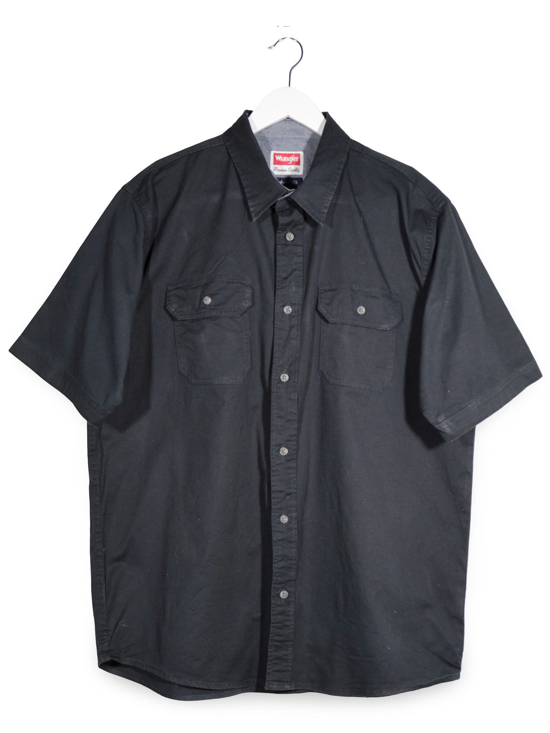 Camasa Wrangler negru mărime L vedere din față second-hand premium
