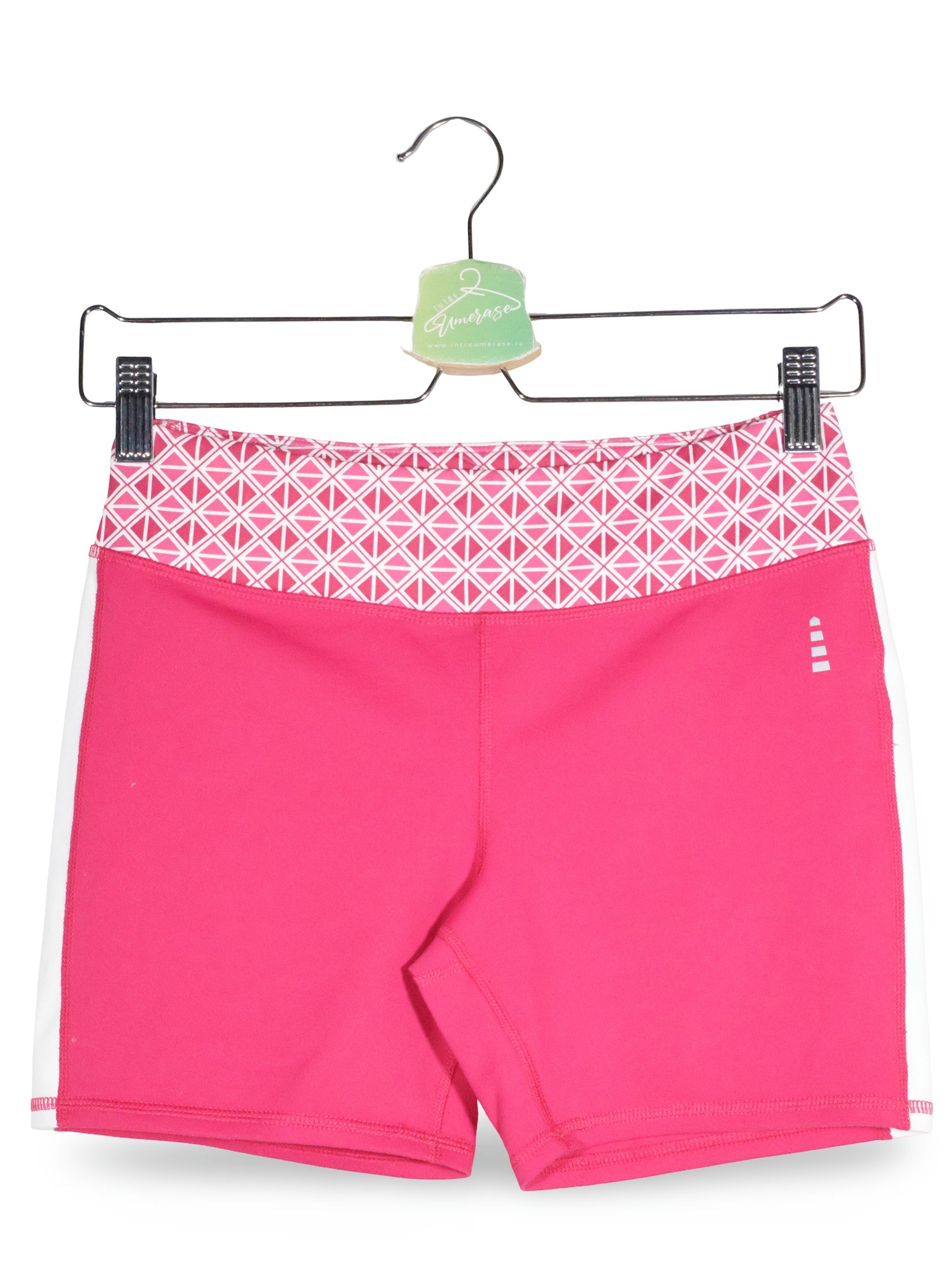 Pantaloni scurti Lands' End SPORT roz fucsia, alb mărime S vedere din față second-hand premium