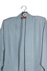 Sacou - Vintage albastru deschis din matase cu croiala lejera – L – Femei - detaliu