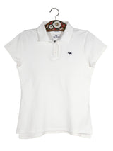 Tricou Hollister alb mărime M vedere din față second-hand premium
