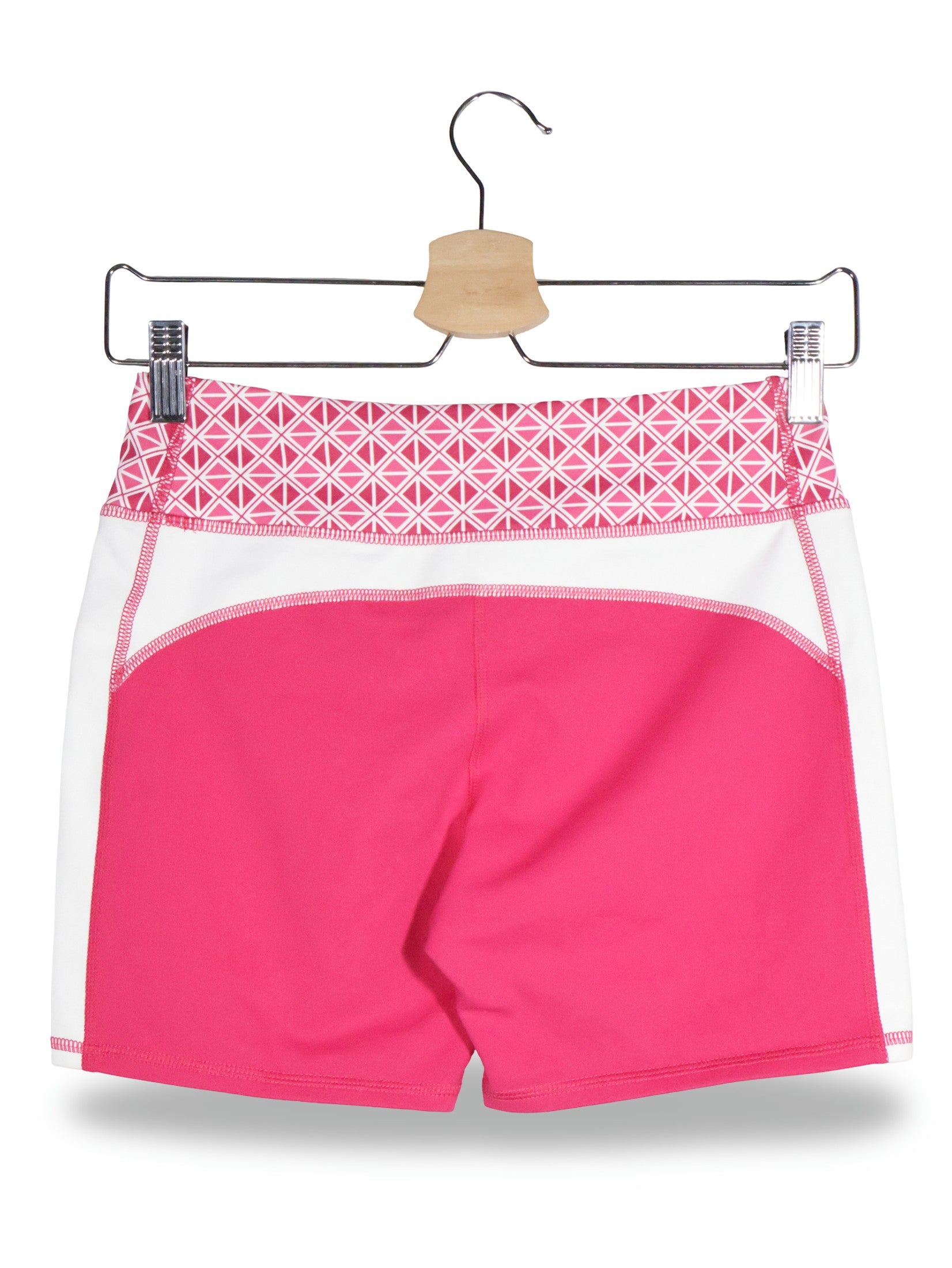 Pantaloni scurti Lands' End SPORT roz fucsia, alb mărime S vedere din spate second-hand premium