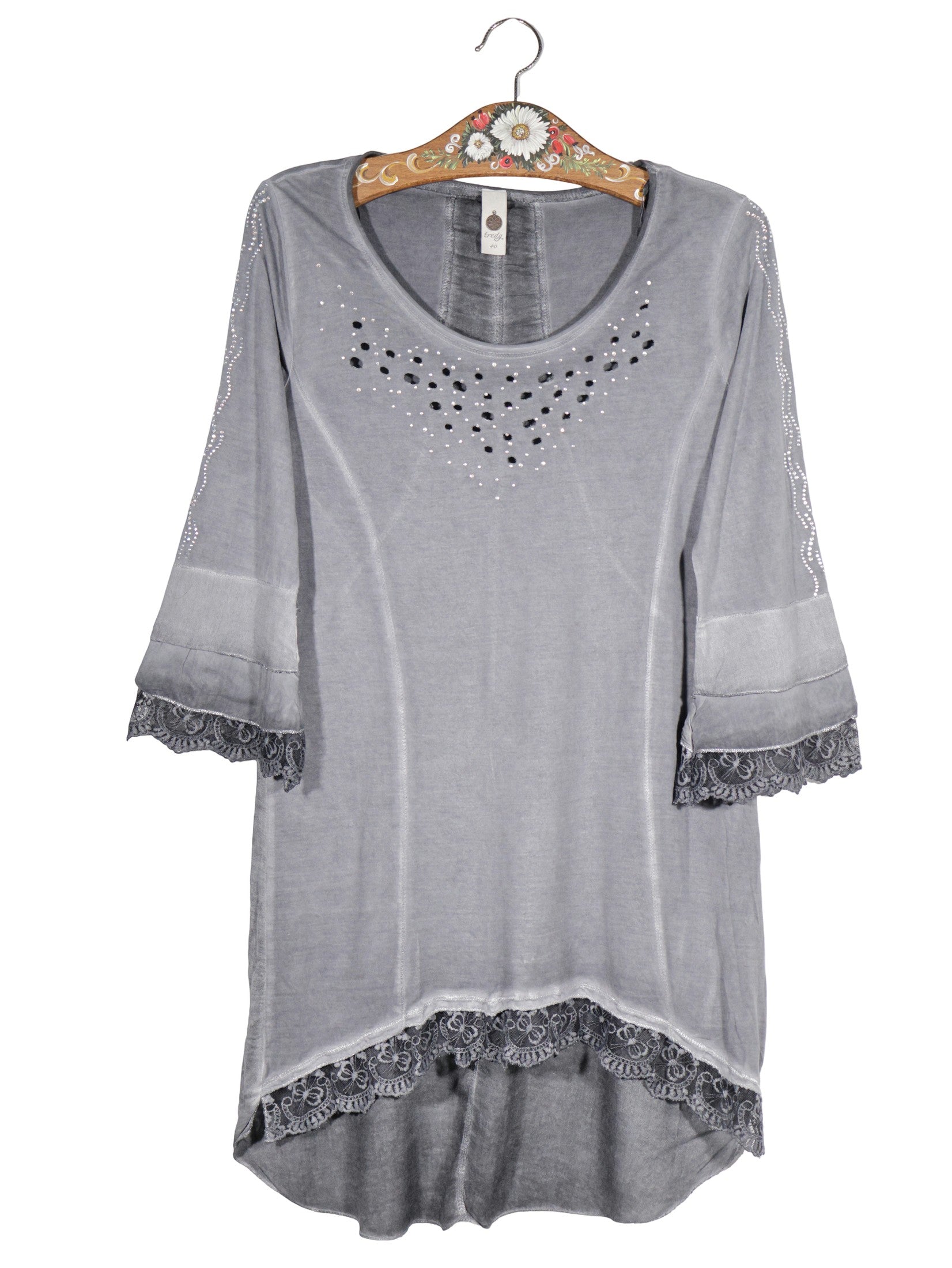 Bluza tredy gri mărime M vedere din față second-hand premium