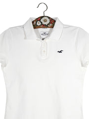 Tricou Hollister alb mărime M detaliu material și croială second-hand premium