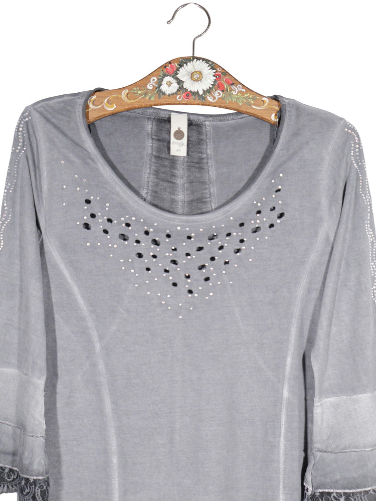 Bluza tredy gri mărime M detaliu material și croială second-hand premium