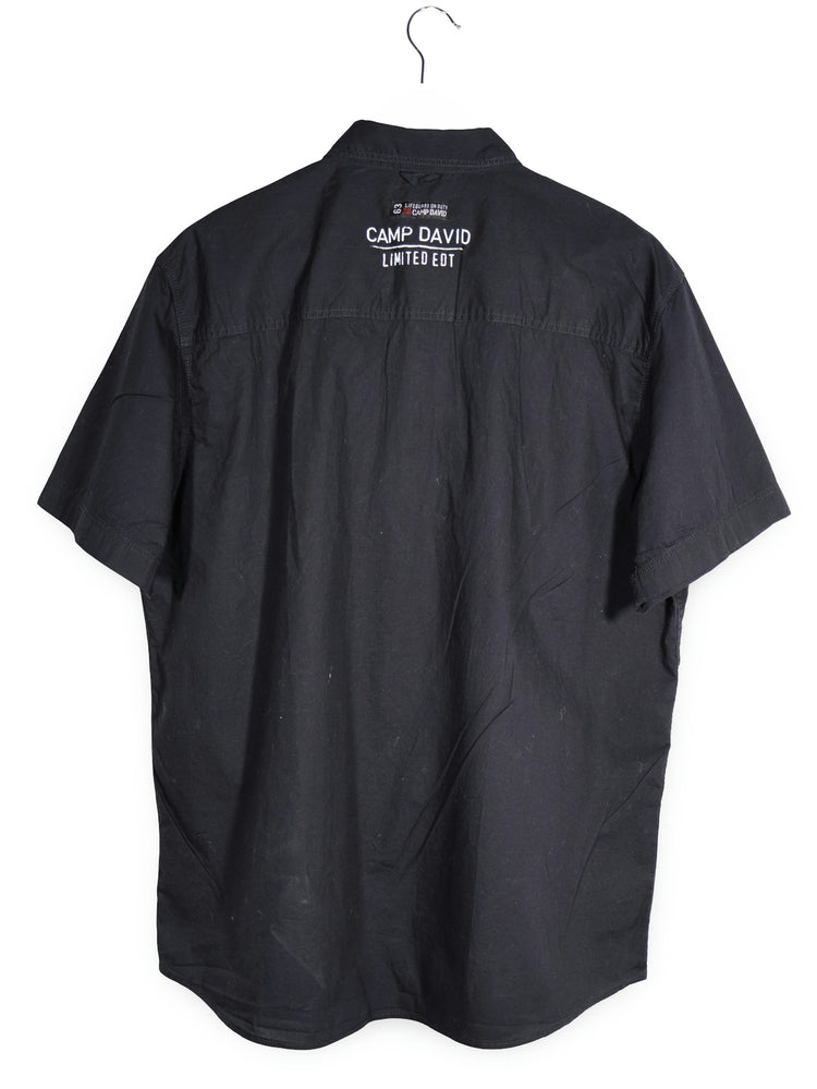 Camasa Camp David negru mărime XL vedere din spate second-hand premium