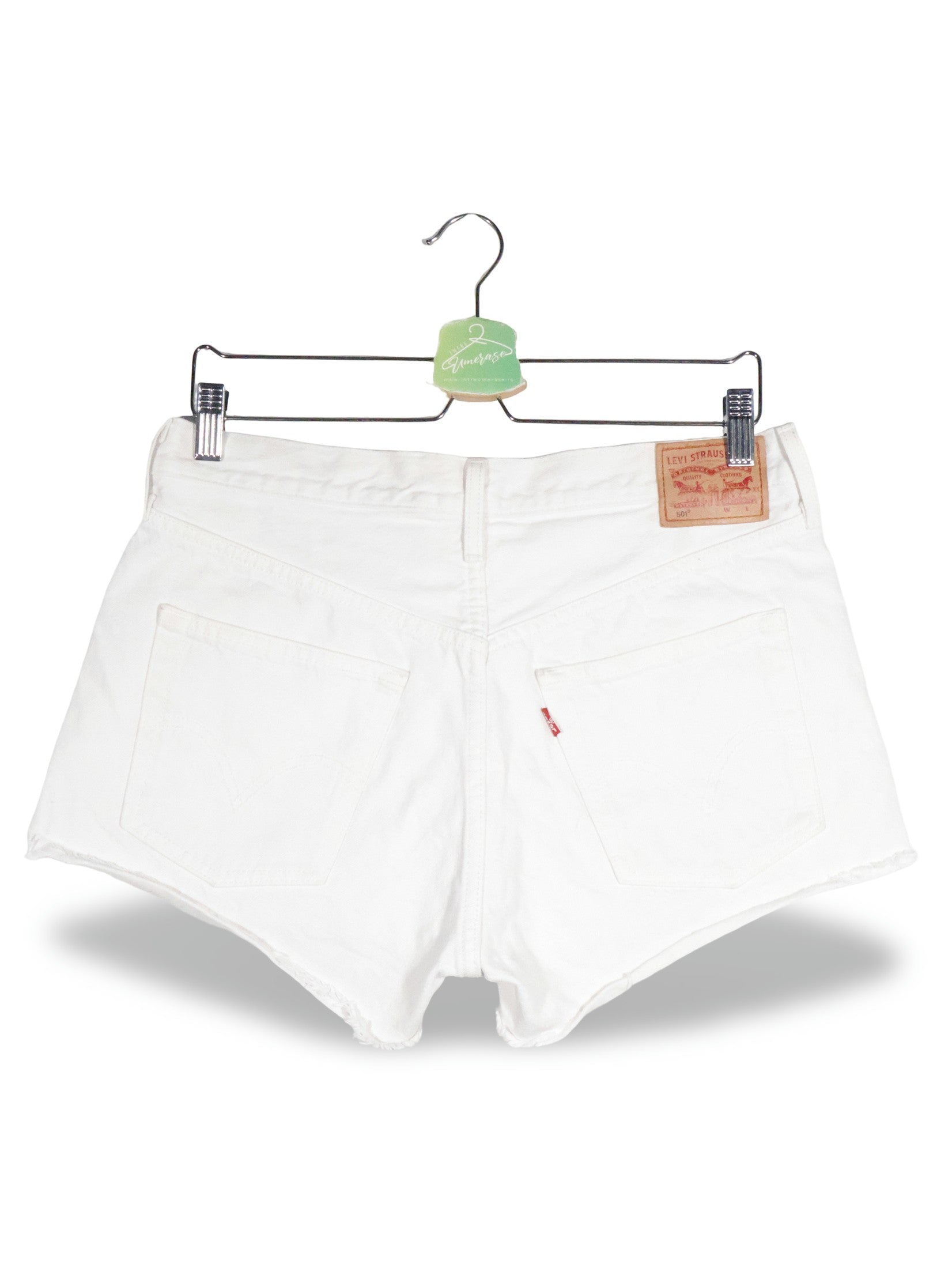 Blugi scurti Levi's alb mărime L vedere din spate second-hand premium