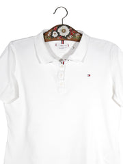 Tricou Tommy Hilfiger alb mărime L detaliu material și croială second-hand premium
