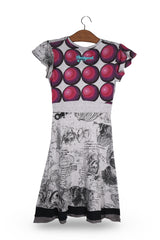 Rochie Desigual gri, roz, negru, albastru mărime S vedere din spate second-hand premium