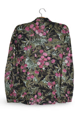 Camasa Vintage negru, verde măsliniu, roz, alb mărime M detaliu material și croială second-hand premium