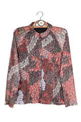 Camasa Desigual roșu, negru, alb, mov mărime L vedere din față second-hand premium