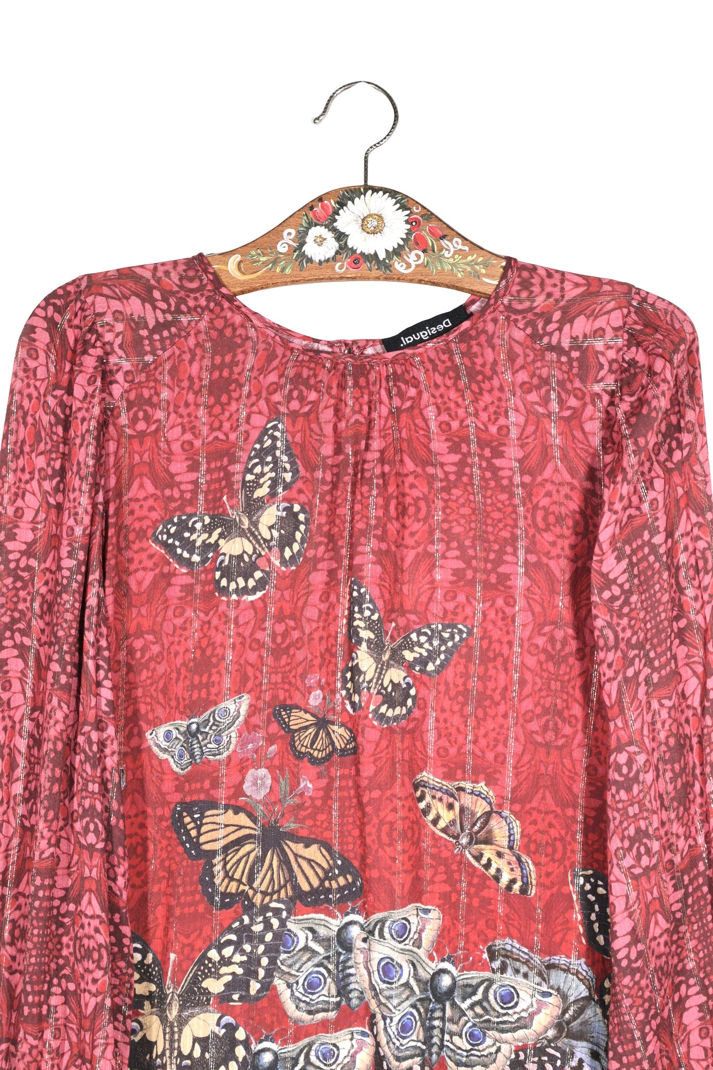 Bluza Desigual roșu mărime S detaliu material și croială second-hand premium